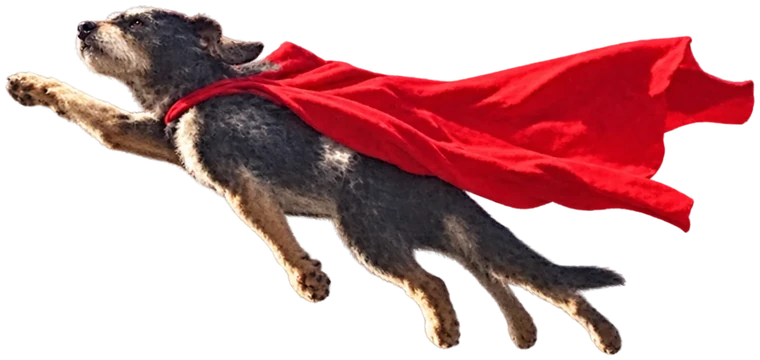 Buto flying with his red cape streaming behind him